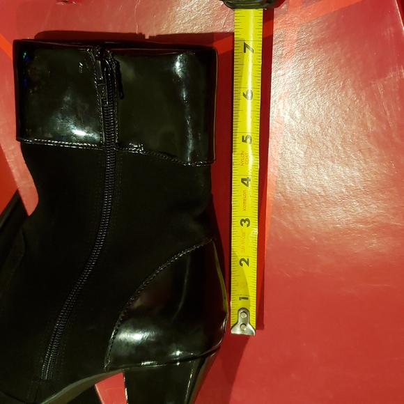 Aerosoles NEW Suede Leather Comfort Heel Boots Booties Patent Contrast BLACK 10M - Picture 16 of 16